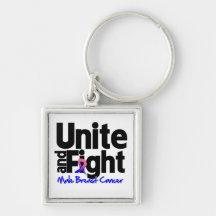 Unite and Fight Male Breast Cancer Keychain