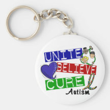 UNITE BELIEVE CURE Autism Keychains