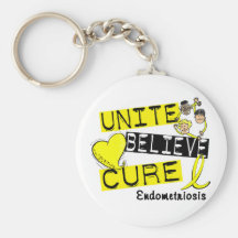 UNITE BELIEVE CURE Endometriosis Keychains