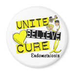 UNITE BELIEVE CURE Endometriosis Refrigerator Magnets