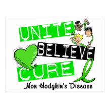 UNITE BELIEVE CURE Non-Hodgkin's Disease Postcard