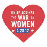 United Against The War On Women Heart Sticker