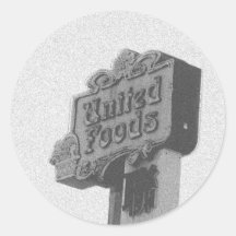 United Foods Sign Round Sticker