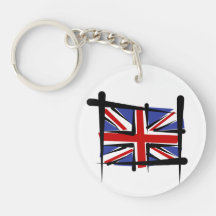 United Kingdom Brush Flag Keychains