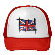 United Kingdom Brush Flag Trucker Hats
