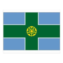 United Kingdom Derbyshire Flag Postcards