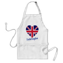 United Kingdom Flag Heart Aprons