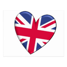 United Kingdom Heart Flag Postcard