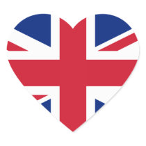 United Kingdom National Flag Heart Sticker