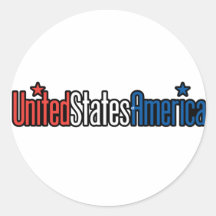 United States America Round Stickers