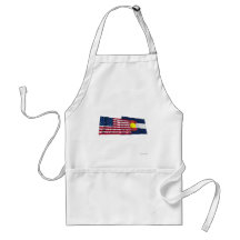 United States and Colorado Waving Flags Aprons