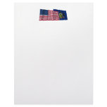 United States and Pennsylvania Waving Flags Personalized Letterhead