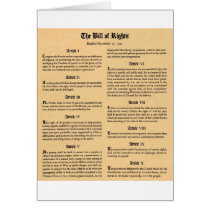 United States Bill of Rights Card