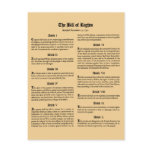 United States Bill of Rights Post Cards