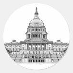 United States Capitol Building Round Stickers