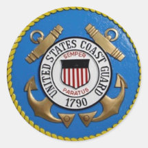 UNITED STATES COAST GUARD INSIGNIA ROUND STICKERS