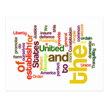 United States Constitution Preamble Word Cloud Post Cards