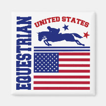 United States Equestrian Refrigerator Magnets