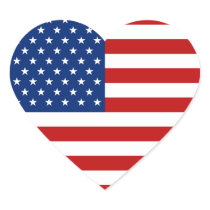 United States Flag Heart Sticker