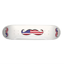 United States Flag Mustache Skateboard Deck