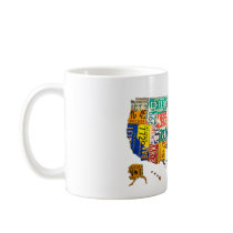 United States License Plate Map Mug