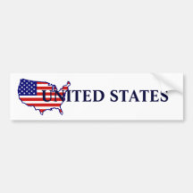 United States Map Flag Bumper Sticker