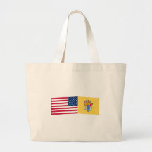 United States & New Jersey Flags Tote Bags