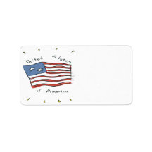 United States Of America Personalized Address Label