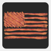 United States of Bacon Flag Square Stickers