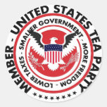 United States Tea Party Round Stickers