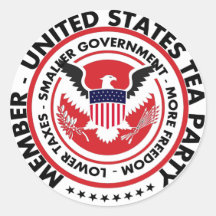 United States Tea Party Round Stickers