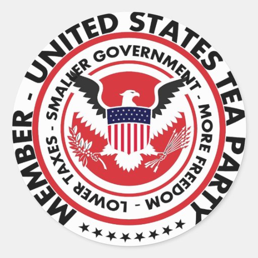 United States Tea Party Round Stickers