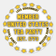United States Tea Party Round Stickers
