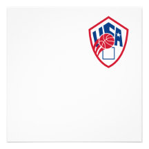 United States USA American Basketball Ball Shield Personalized Invitations