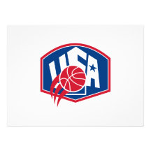 United States USA American Basketball Ball Shield Announcements