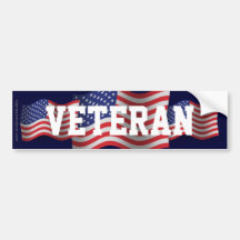 United States Veteran Waving Flag Bumper Stickers