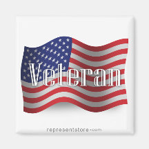 United States Veteran Waving Flag Refrigerator Magnet