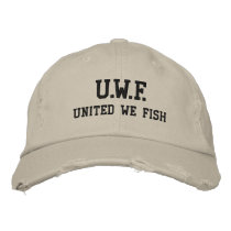 UNITED WE FISH™  Distressed Chino Twill Cap Embroidered Baseball Cap