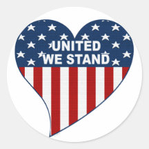United We Stand Round Sticker