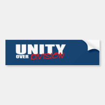 UNITY OVER DIVISION BUMPER STICKERS