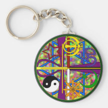 Unity Spiritual Symbols Keychains