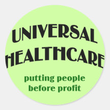 Universal Health Care Round Stickers