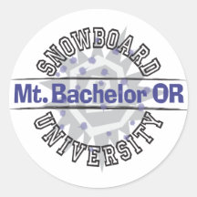 Université de surf des neiges - célibataire de Mt. Autocollant Rond