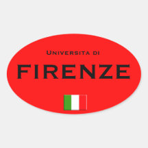 University of Florence European-style Oval Sticker