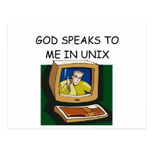 unix computer geek post cards