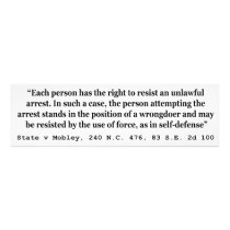 Unlawful Arrest and Self Defence State v Mobley Photo Print