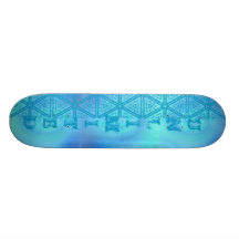 Unlimited-Abstract Blue Spiral Skateboard