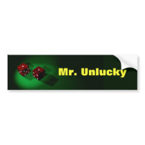 Unlucky Red Dice Sticker Bumper Stickers