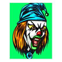 Unscrupulous Evil Clown Postcard