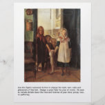 Unusual art painting of little girls w giant fish flyer